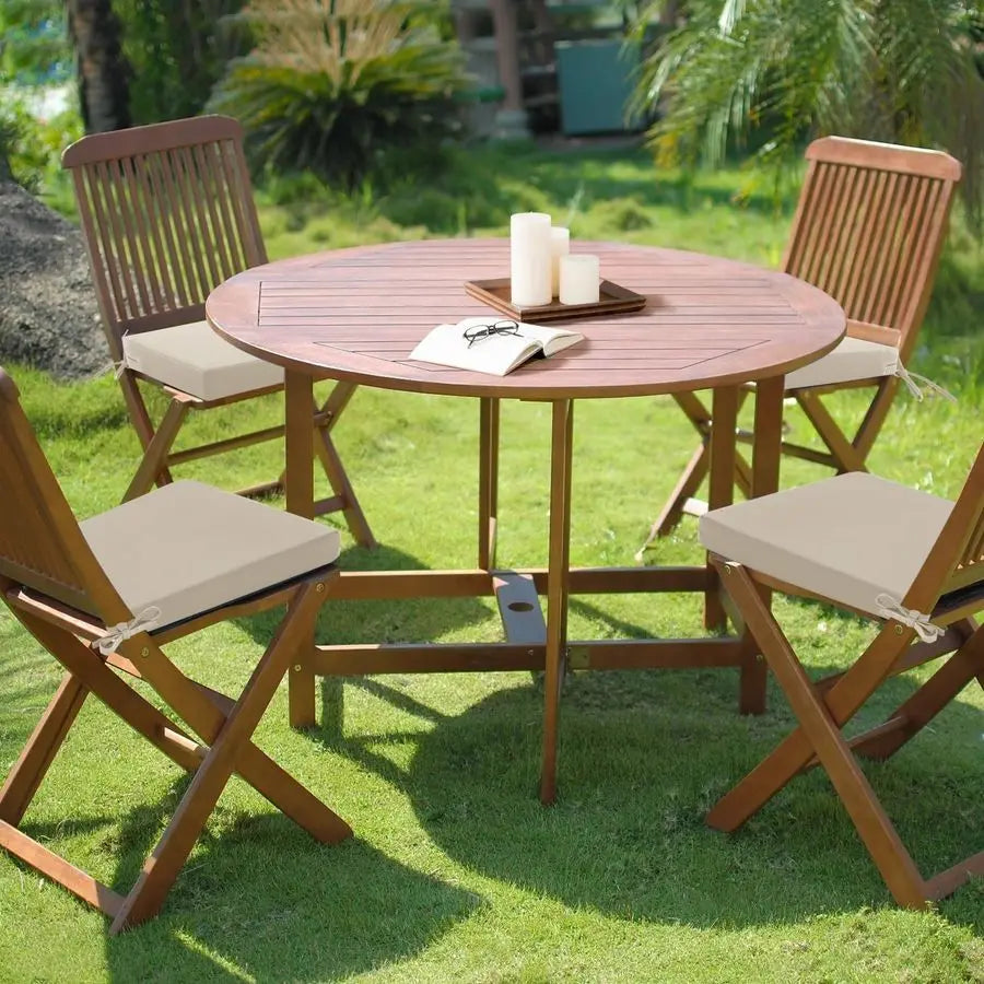 Chair Cushions Set of 4 Waterproof amp Fade Resistant Seat Cushion for Patio Furniture 18.5 x 16 x 2 Inch Chair Pads with Ties a