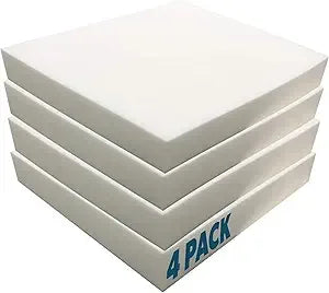 High-Density Outdoor Couch Cushion Replacement, 4 Pack, 4 x 24 x 24 Square Foam Pad for Patio Furniture