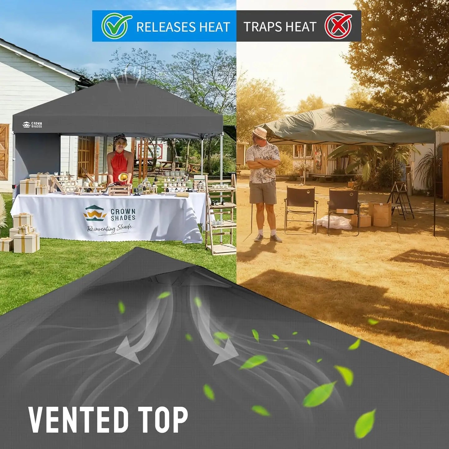 10x10 Pop Up Canopy with 1 Side Wall - Beach Tent with One Push Setup - Outdoor Sun Shade for Events, Parties,, Customized