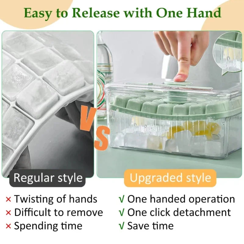 Silicone Mold Ice Cube Tray with Lid Silicone Ice Buckets Ice Mold DIY Moulds Ice-cream Maker Kitchen Tool Ssummer Accessories