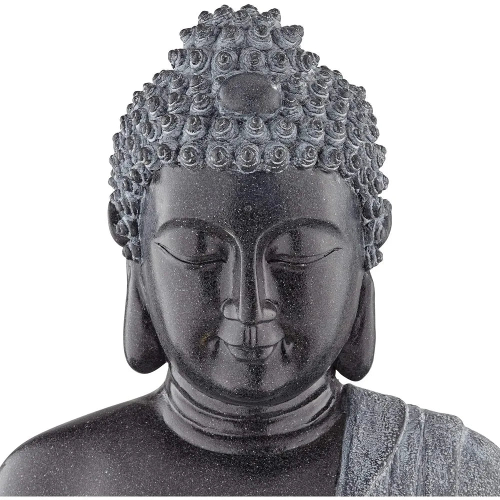 Sitting Buddha 28" High Large Zen Asian Indoor Outdoor Decor Faux Stone Floor Water Fountain with Light LED Standing Water Featu