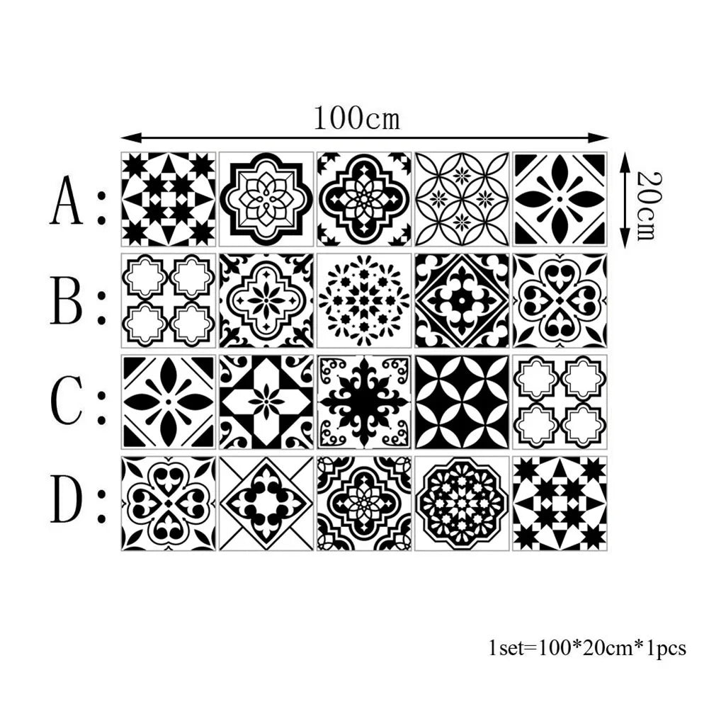 Nordic Waterproof PVC Self-adhesive Tiles Stickers Wall Decal Kitchen Decor