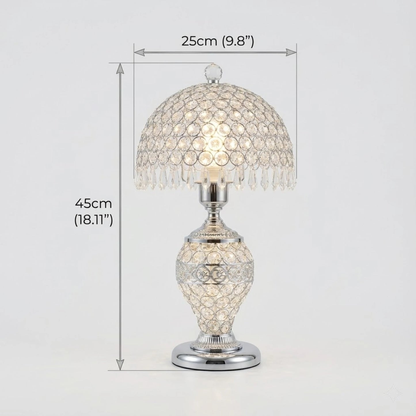Luxury Crystal Table Light for Home Decor Living Room Bedroom Modern E27 Lamp with Hanging Crystal Drops Sparkle