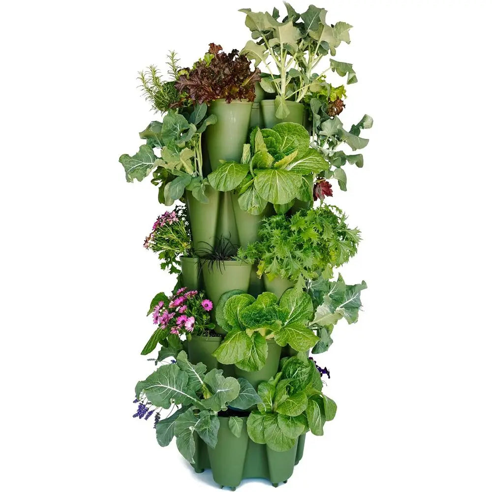 5-Tier Garden Planter with Internal Watering System for Diverse Plant Growth