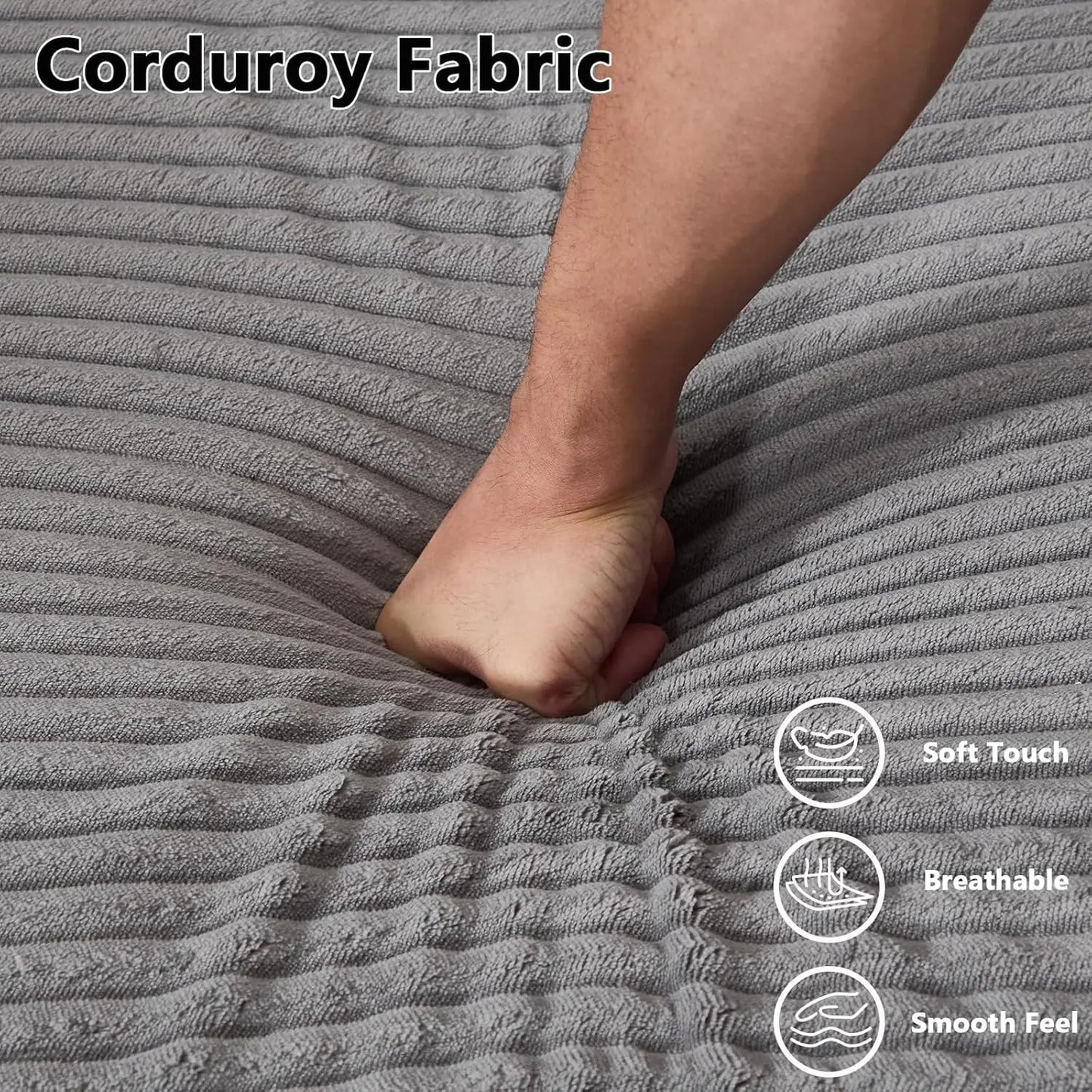 5-in-1 Convertible Sofa Bed, 79" Corduroy Folding Sleeper Couch Bed with Steel Frames, Boneless Foldable Floor Sofa, Customized