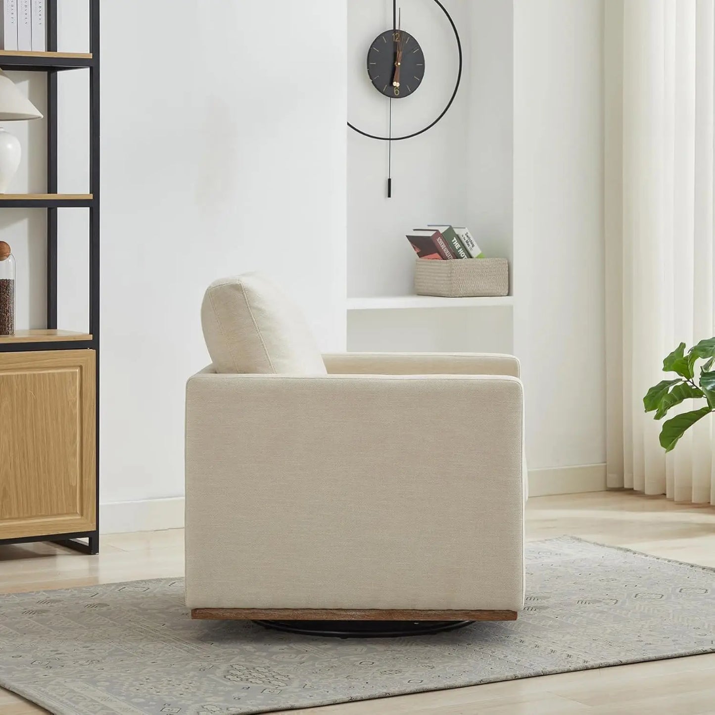 Swivel Accent Chair Set of 2, 360 Degree Square Swivel Chair for Living Room, Mid Century Modern Upholstered Barrel, Customized