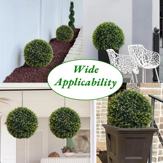New Topiary Balls Artificial Outdoor Set of 2, Artificial Topiary Cedar Balls for Home Wedding Decor Green 44/48/54/55/59/63 CM