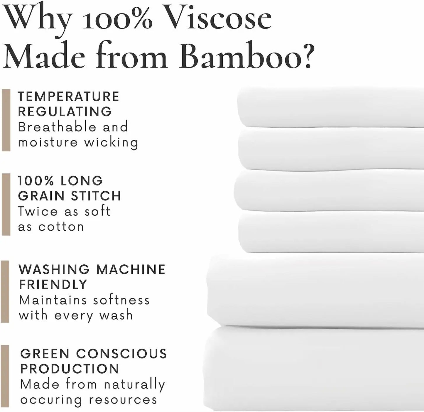 6 Piece Full Size Sheet Set, 100% Viscose Made from Bamboo, Breathable, Ultra Soft Cooling Bed Sheets for Hot Sleepers, Beddings