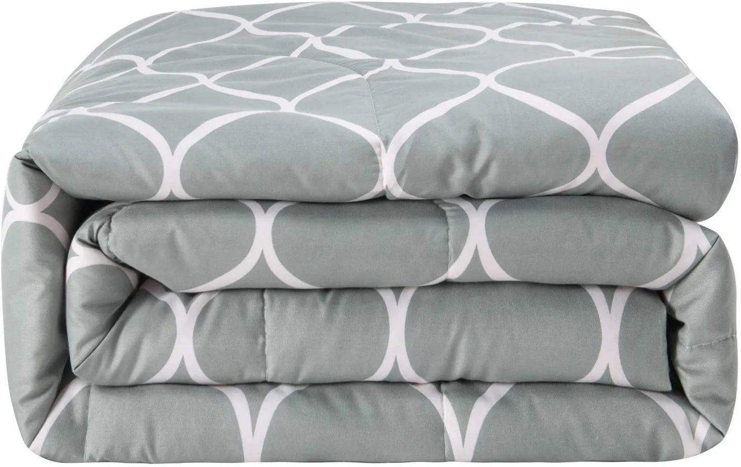 2-Pieces Gray Geometric Polyester Twin Bedding Comforter Set