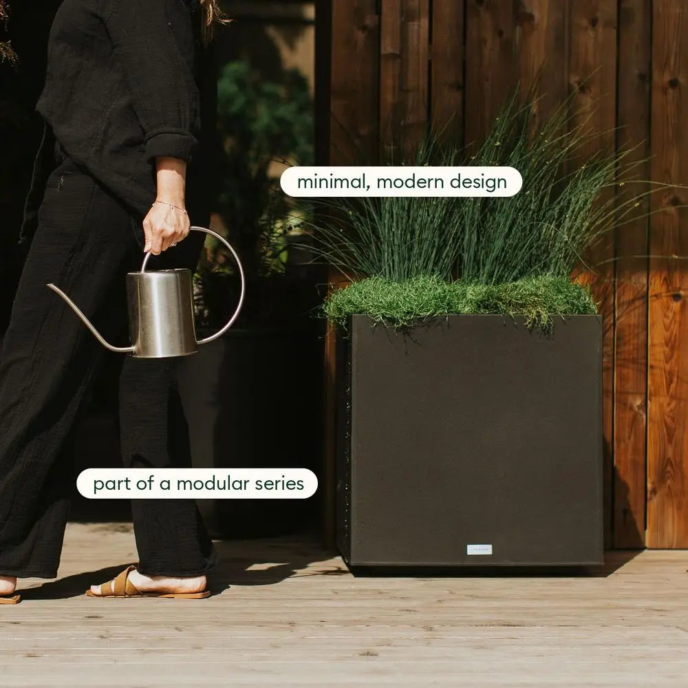 Block Series Cube Plastic Planter Large Square Planter for Indoor or Outdoor Patio Garden Durable AllWeather Use with Drain -HOT