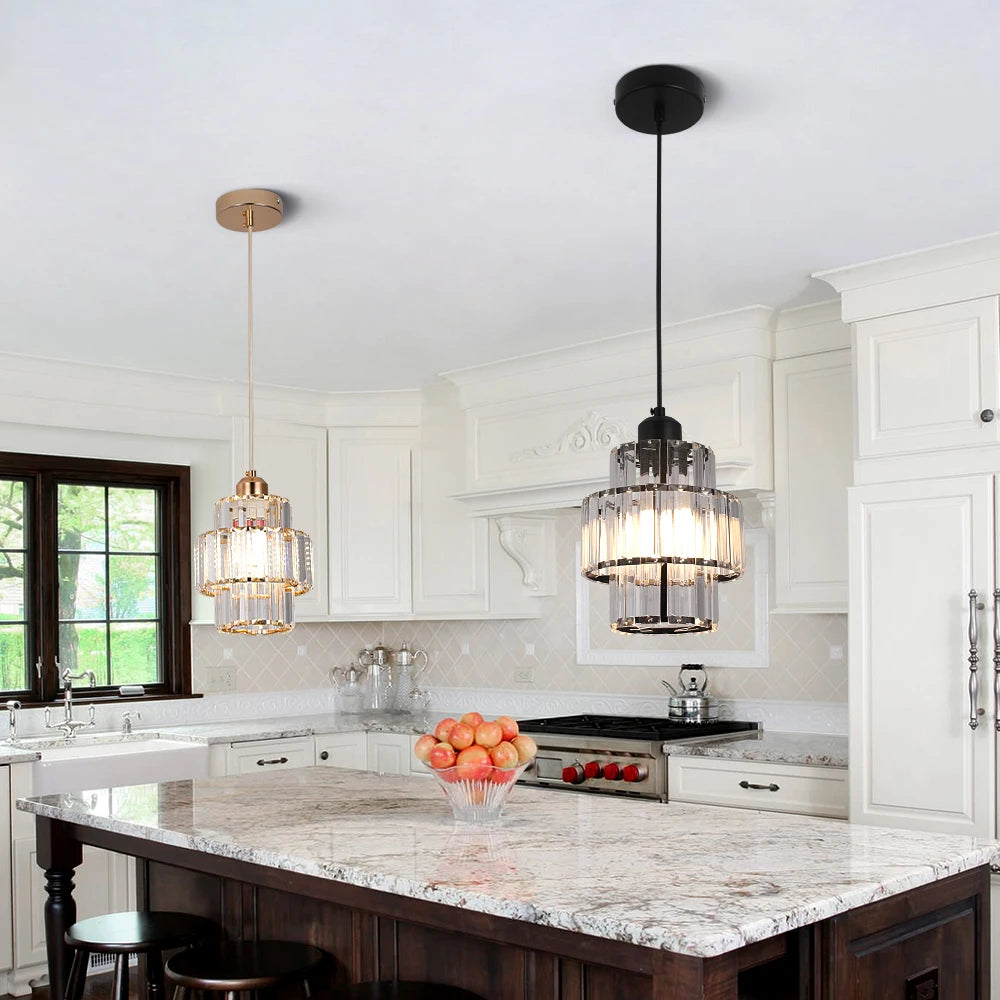Modern Crystal Ceiling Lamp Glass Pendant Light Living Dining Room Nordic Chandelier Home Hotel Decor Luminaire Bright Fixture