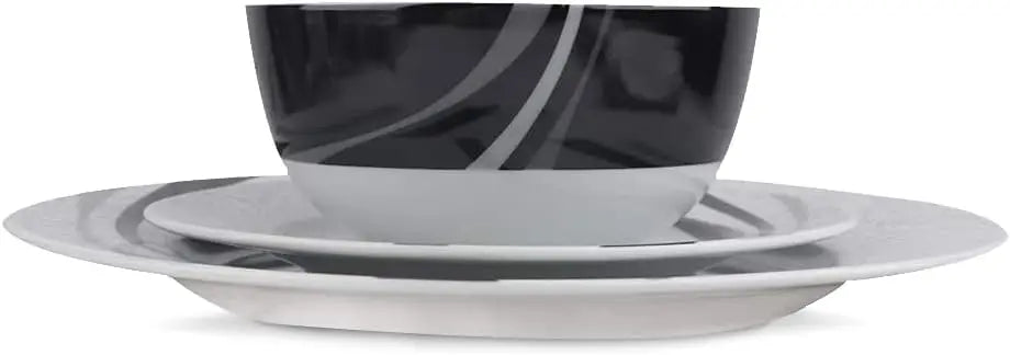 18-Piece Dinnerware Set for 6, Microwave & Dishwasher Safe Plates Bowls Dishes Complete Kitchen