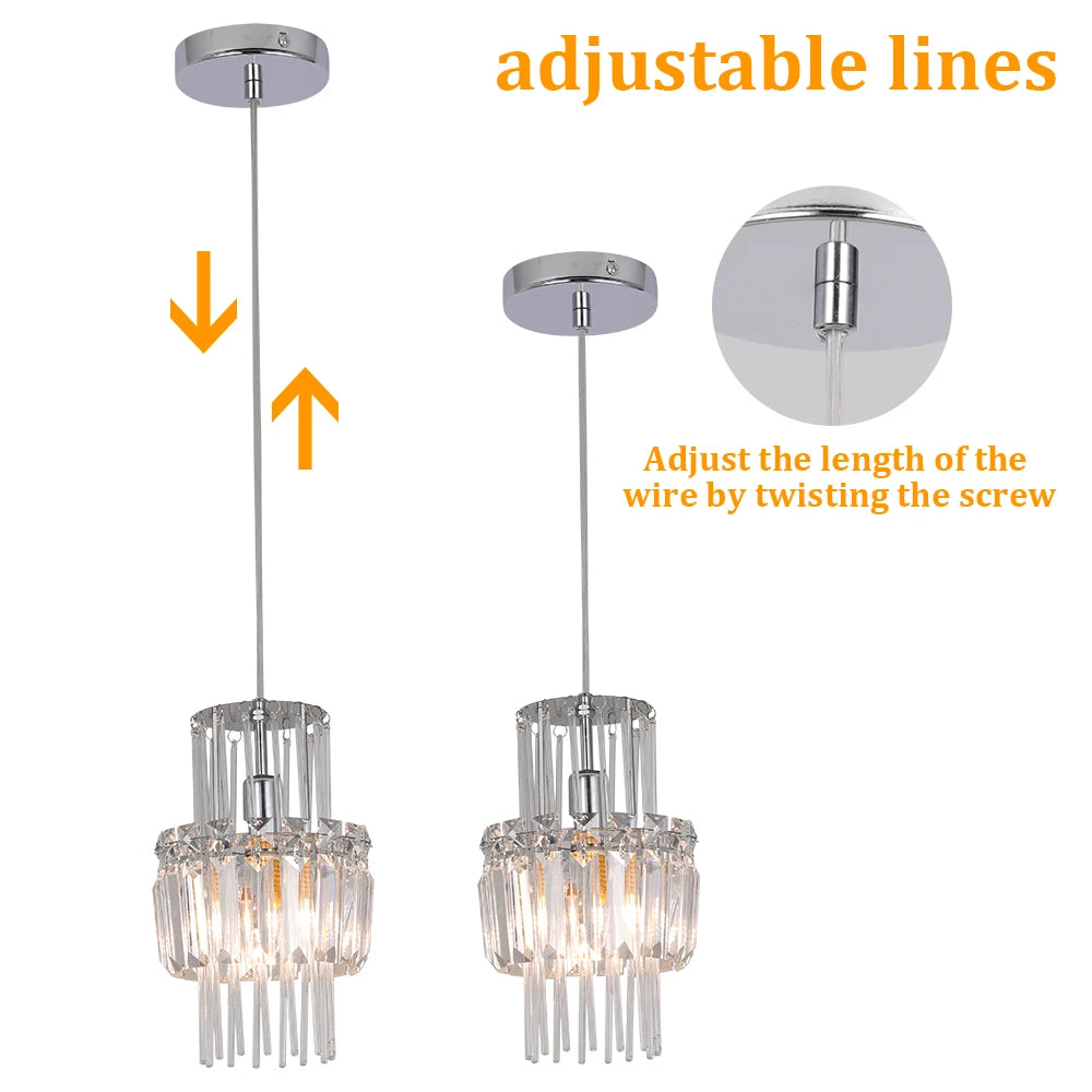 Modern Crystal Ceiling Lamp Glass Pendant Light Living Dining Room Nordic Chandelier Home Hotel Decor Luminaire Bright Fixture