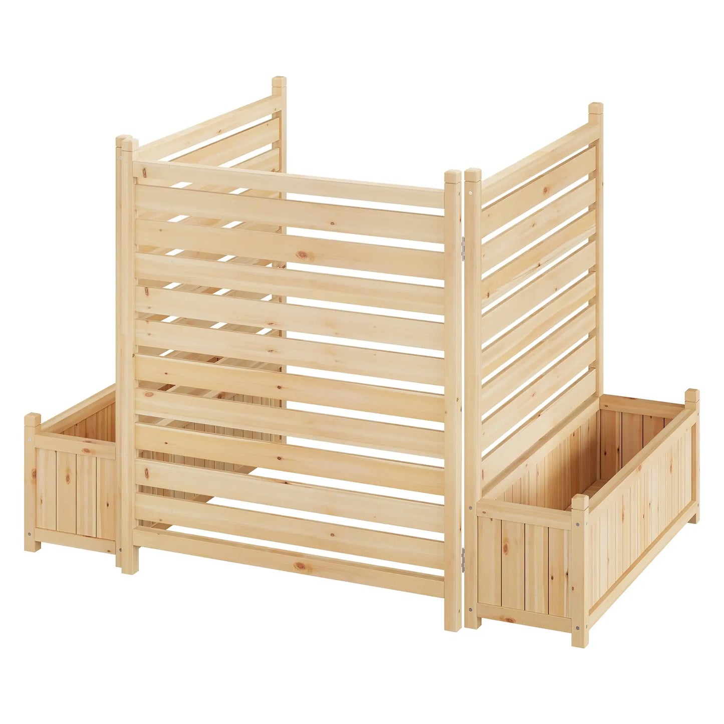 Planter with Trellis, Wooden Raised Bed, Outdoor Planter Box Privacy Fence Panels for Patio Balcony Trash Can to Grow Vegetables