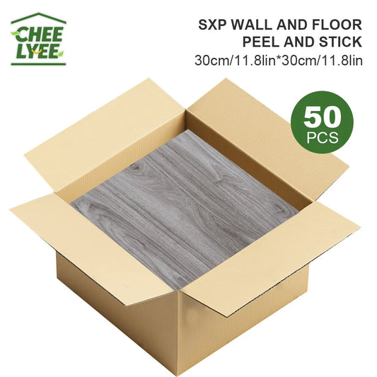 50pcs SXP Floor Sticker Peel and Stick 11.81x11.81in Self adhesive Wall Stickers Easy DIY 1.5mm thick Applies to any indoor