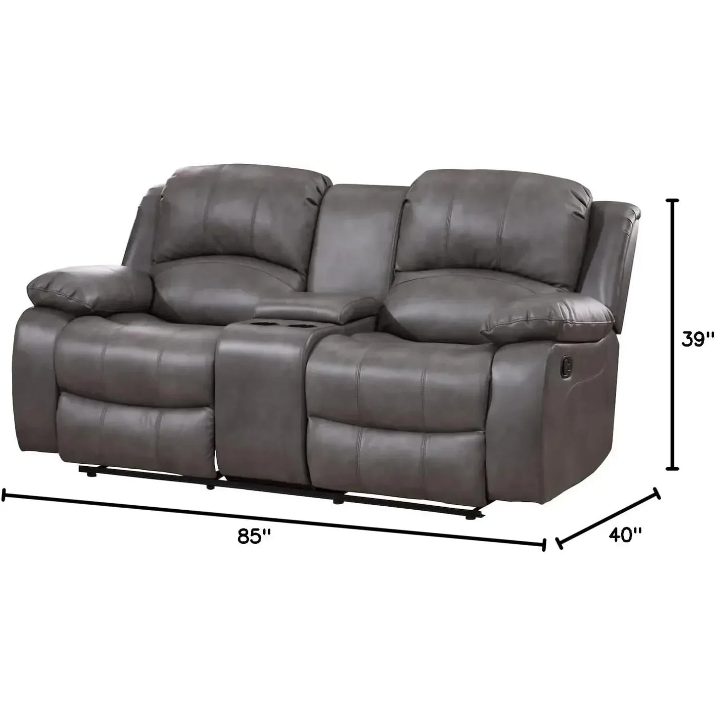 Best Seller Hot sales2PC Leather Air Reclining Sofa Loveseat Set Living Room Set 8018 Multiple Colors (Gray)
