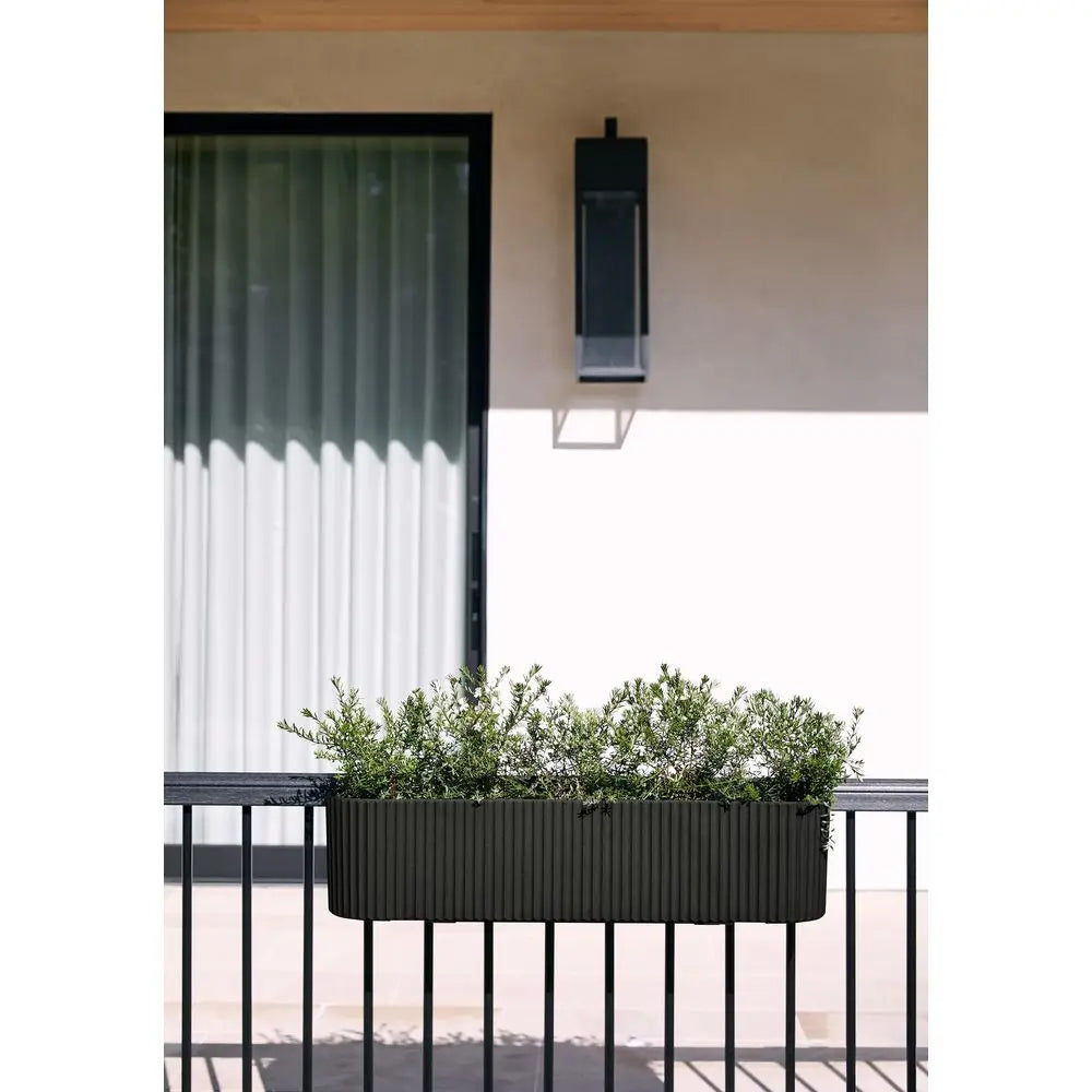 Demi Series Railing Planter Hanging Planter Box for Windowsill Balcony PlasticStone Composite w Railing Bracket Modern Deco -HOT