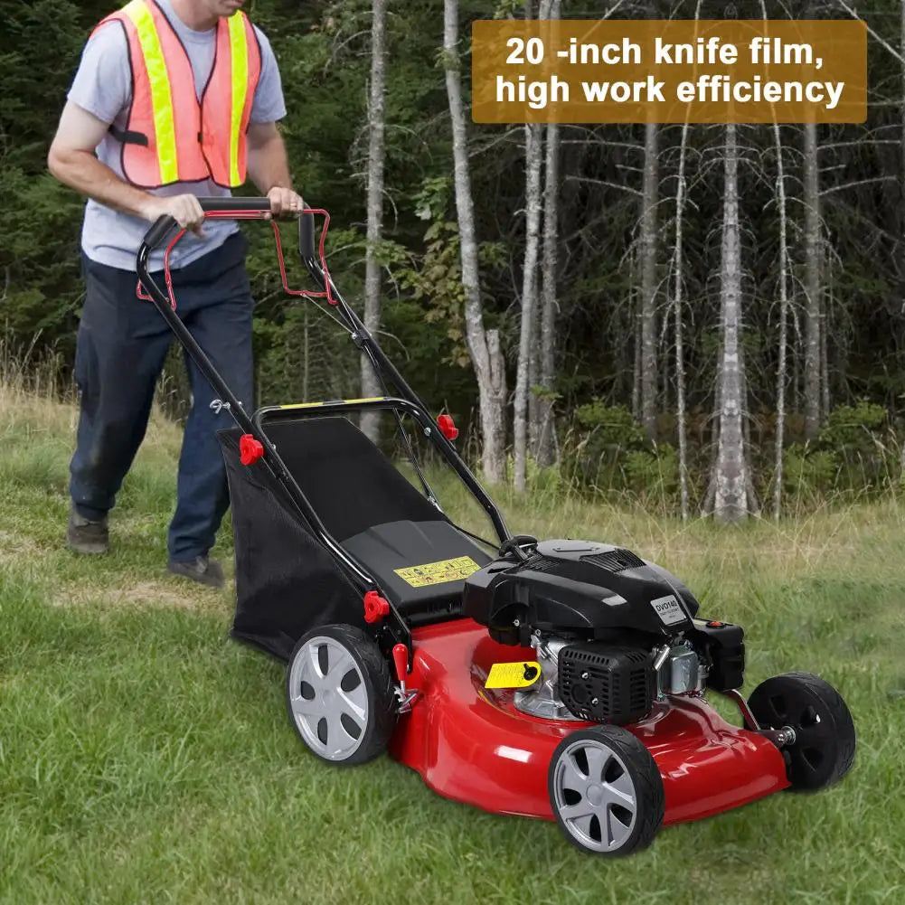 4-stroke Lawn Mower, Self Propelled Lawn Mower, 141cc Petrol Engine, Push Lawn Mower With 50L Grass Tank, Big Wheels