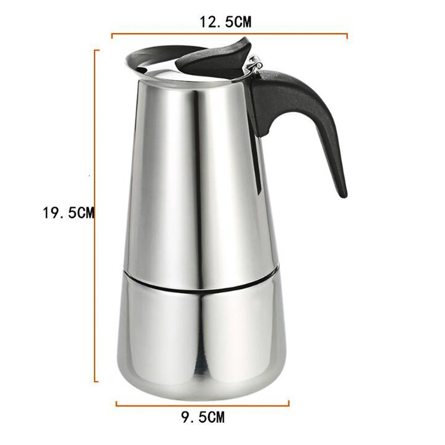 6 Cup (300ml) Stainless Steel Moka Pot, 500W 110V Espresso Maker Coffee Pot with Electric Stove, for Home, Office, Cafe, Silver