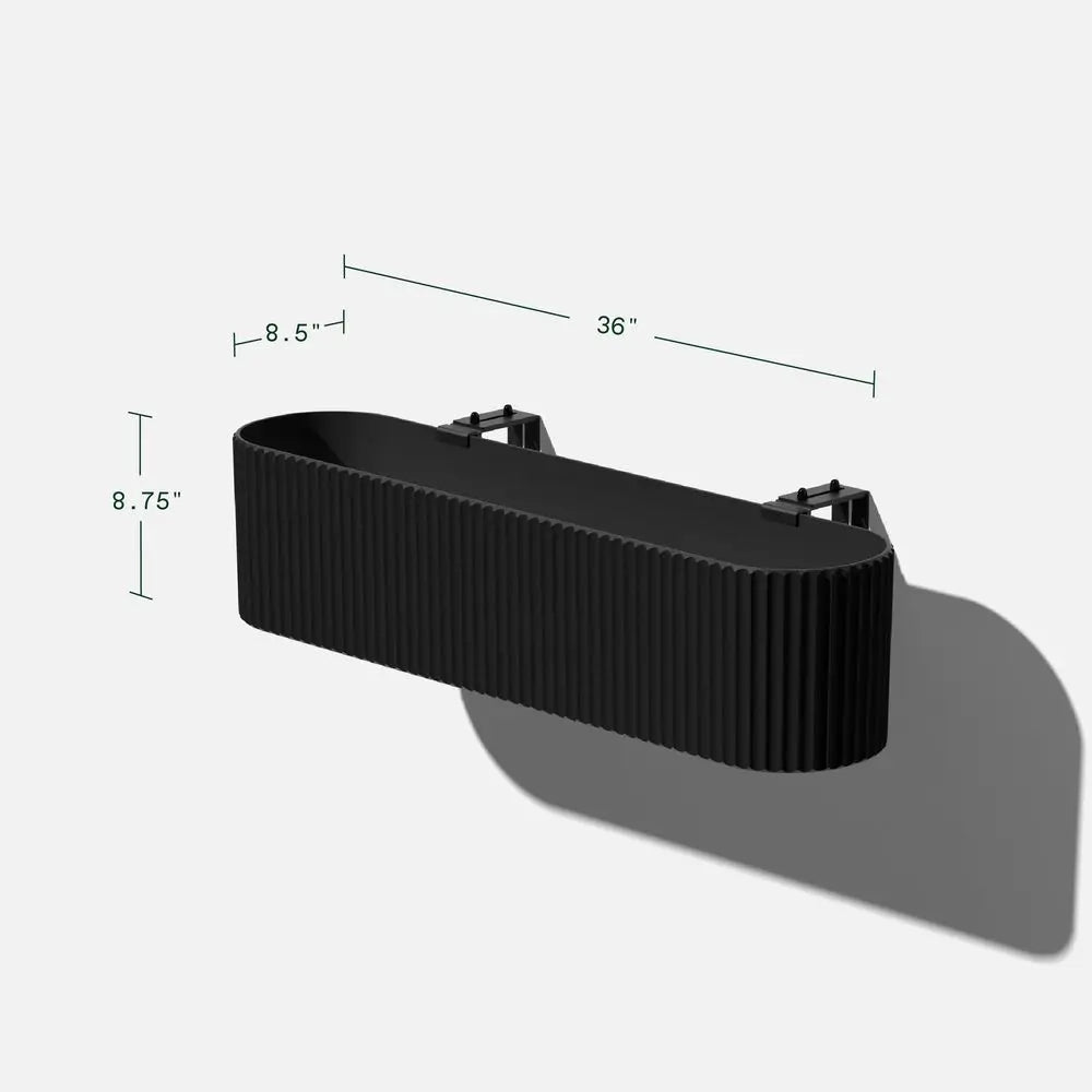 Demi Series Railing Planter Hanging Planter Box for Windowsill Balcony PlasticStone Composite w Railing Bracket Modern Deco -HOT