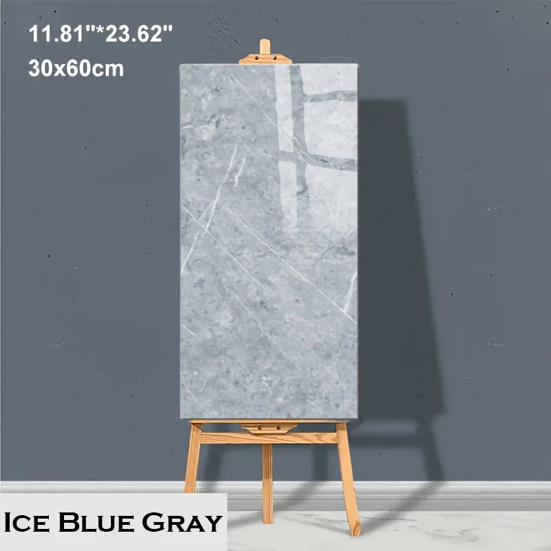 10-20pcs 30x60cm Self-Adhesive Marble PVC Floor Tiles Waterproof Peel Stick Wall Sticker Kitchen Bathroom Removable Home Decor ﻿