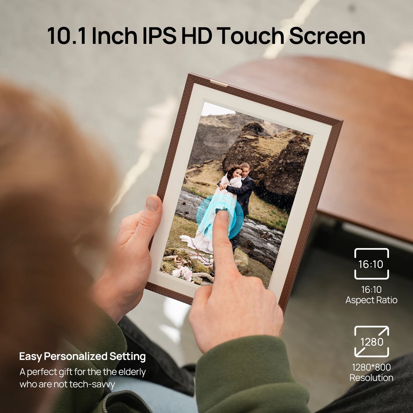 ARZOPA WiFi 10.1" Touch Screen Digital Picture Frame I Gift Ready I Share Photos and Videos Instantly via App from Anywhere,D10