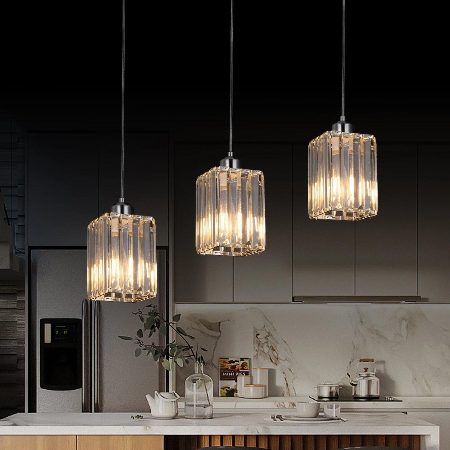Modern Crystal Ceiling Lamp Glass Pendant Light Living Dining Room Nordic Chandelier Home Hotel Decor Luminaire Bright Fixture