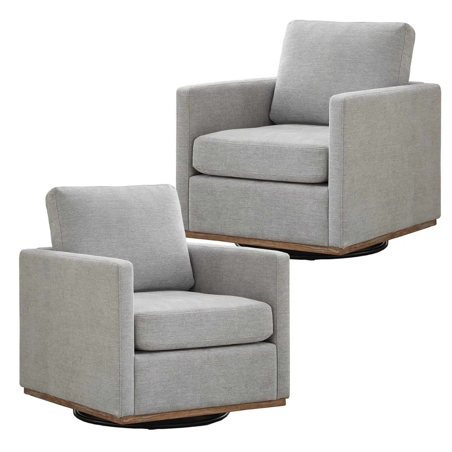 Swivel Accent Chair Set of 2, 360 Degree Square Swivel Chair for Living Room, Mid Century Modern Upholstered Barrel, Customized
