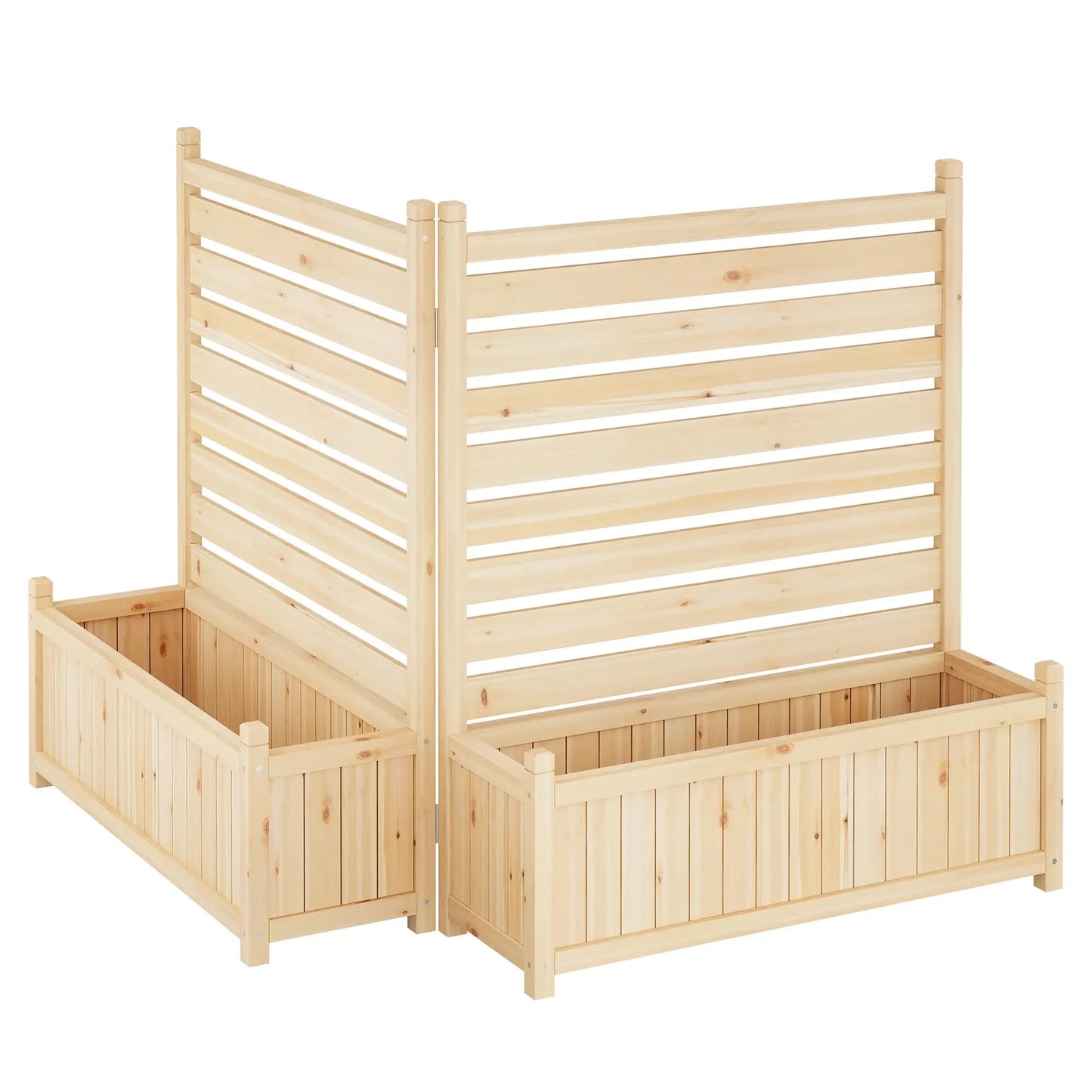 Planter with Trellis, Wooden Raised Bed, Outdoor Planter Box Privacy Fence Panels for Patio Balcony Trash Can to Grow Vegetables