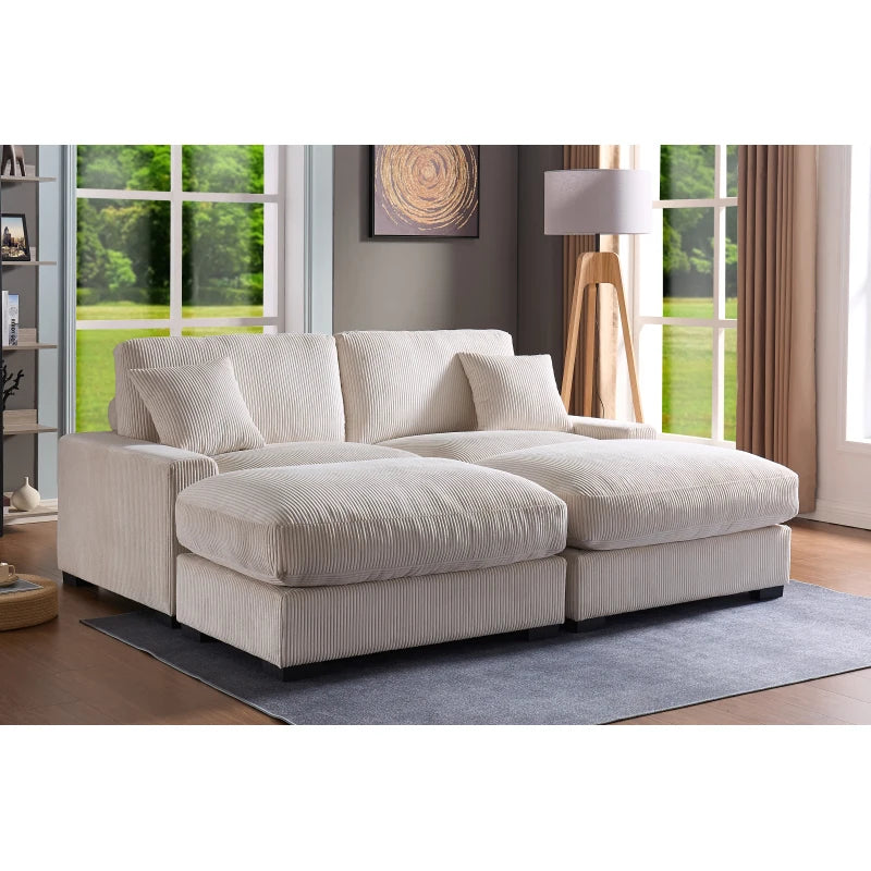 Modular Sectional Sofa,4 Seater Oversized Sectional Sofa, Corduroy Fabric, Modular Sectionals Sofa  for Living Room