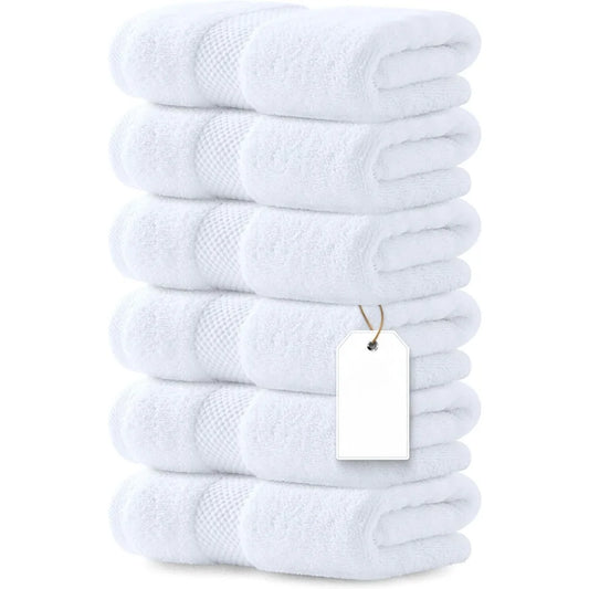 Luxury White Hand Towels - Soft 100% Turkish Cotton | Highly Absorbent Hotel spa Bathroom Towel Collection | 16x30 Inch | Set of