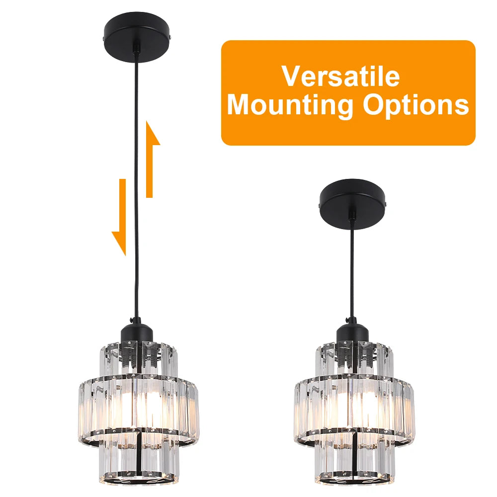 Modern Crystal Ceiling Lamp Glass Pendant Light Living Dining Room Nordic Chandelier Home Hotel Decor Luminaire Bright Fixture