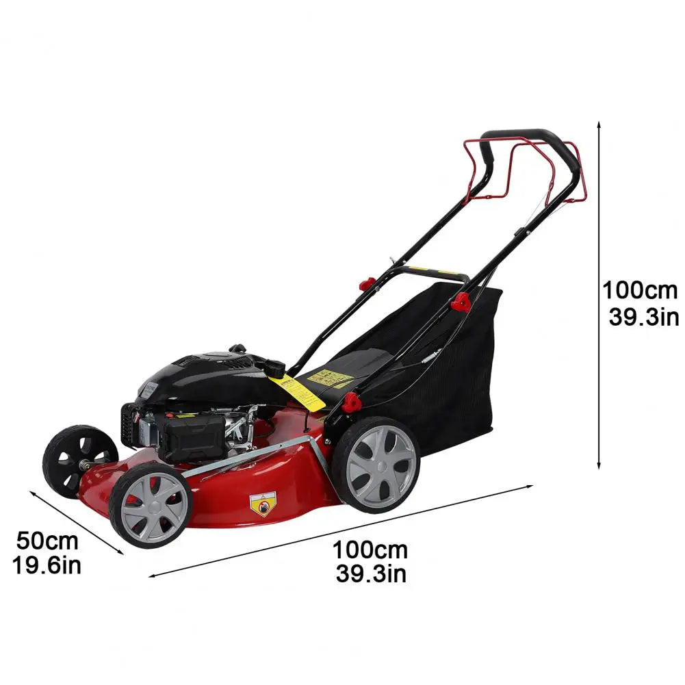 4-stroke Lawn Mower, Self Propelled Lawn Mower, 141cc Petrol Engine, Push Lawn Mower With 50L Grass Tank, Big Wheels