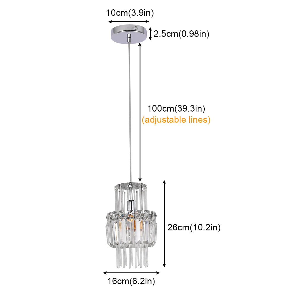 Modern Crystal Ceiling Lamp Glass Pendant Light Living Dining Room Nordic Chandelier Home Hotel Decor Luminaire Bright Fixture