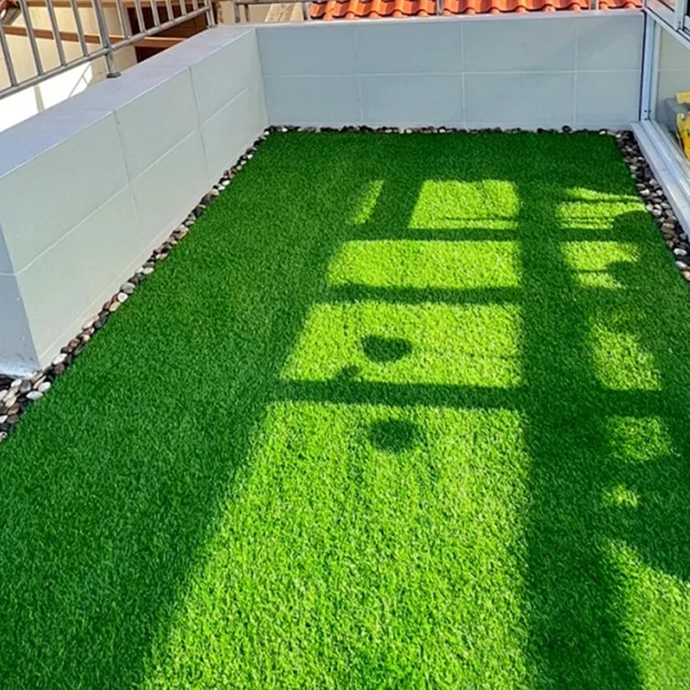 10 Pcs 12 Inchx12 Inch Square Artificial Grass Mat Interlocking Fake Grass Deck Turf Tiles Grass Flooring Tiles for Garden Decor