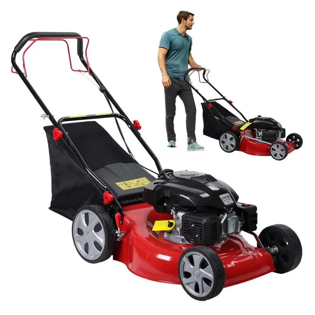 4-stroke Lawn Mower, Self Propelled Lawn Mower, 141cc Petrol Engine, Push Lawn Mower With 50L Grass Tank, Big Wheels