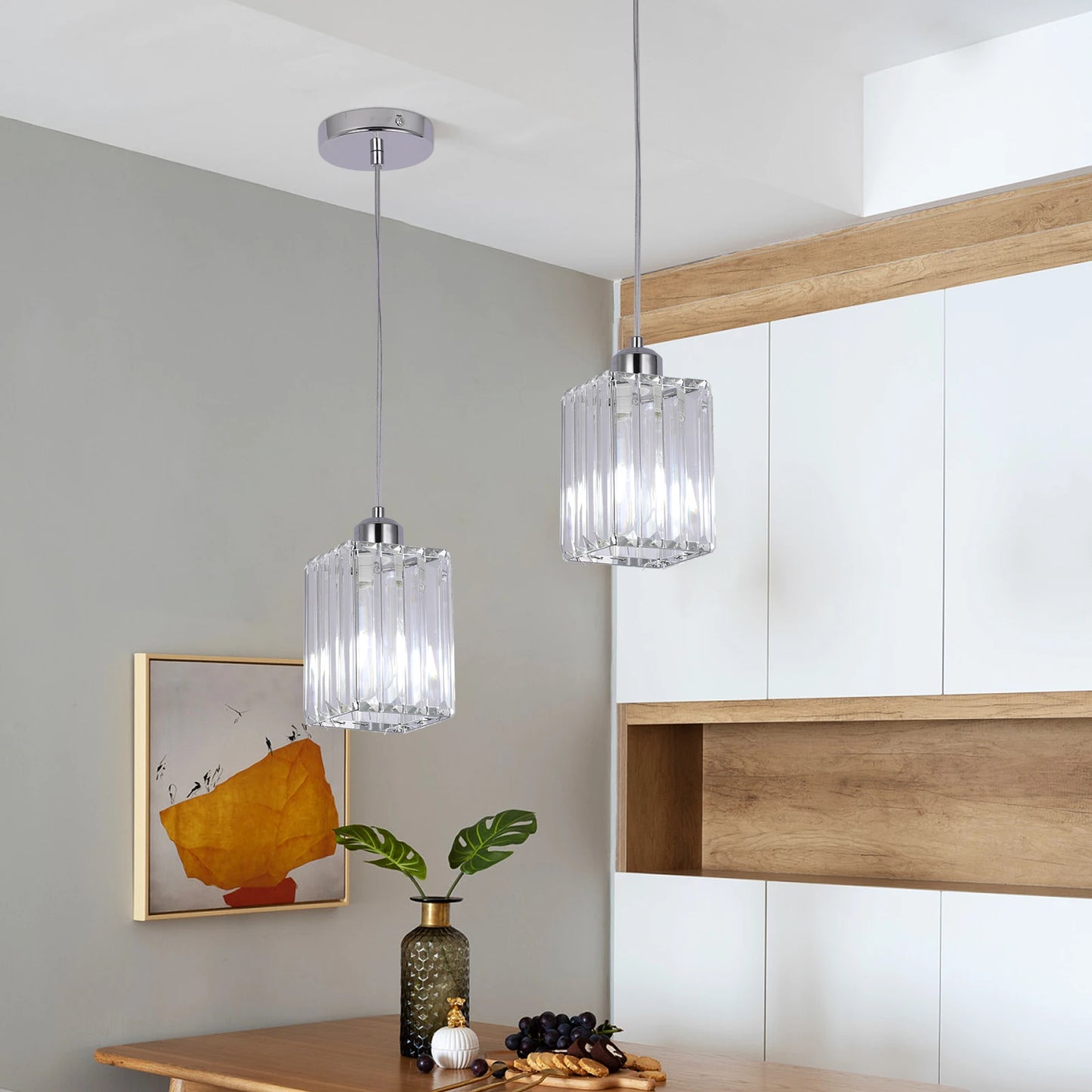 Modern Crystal Ceiling Lamp Glass Pendant Light Living Dining Room Nordic Chandelier Home Hotel Decor Luminaire Bright Fixture