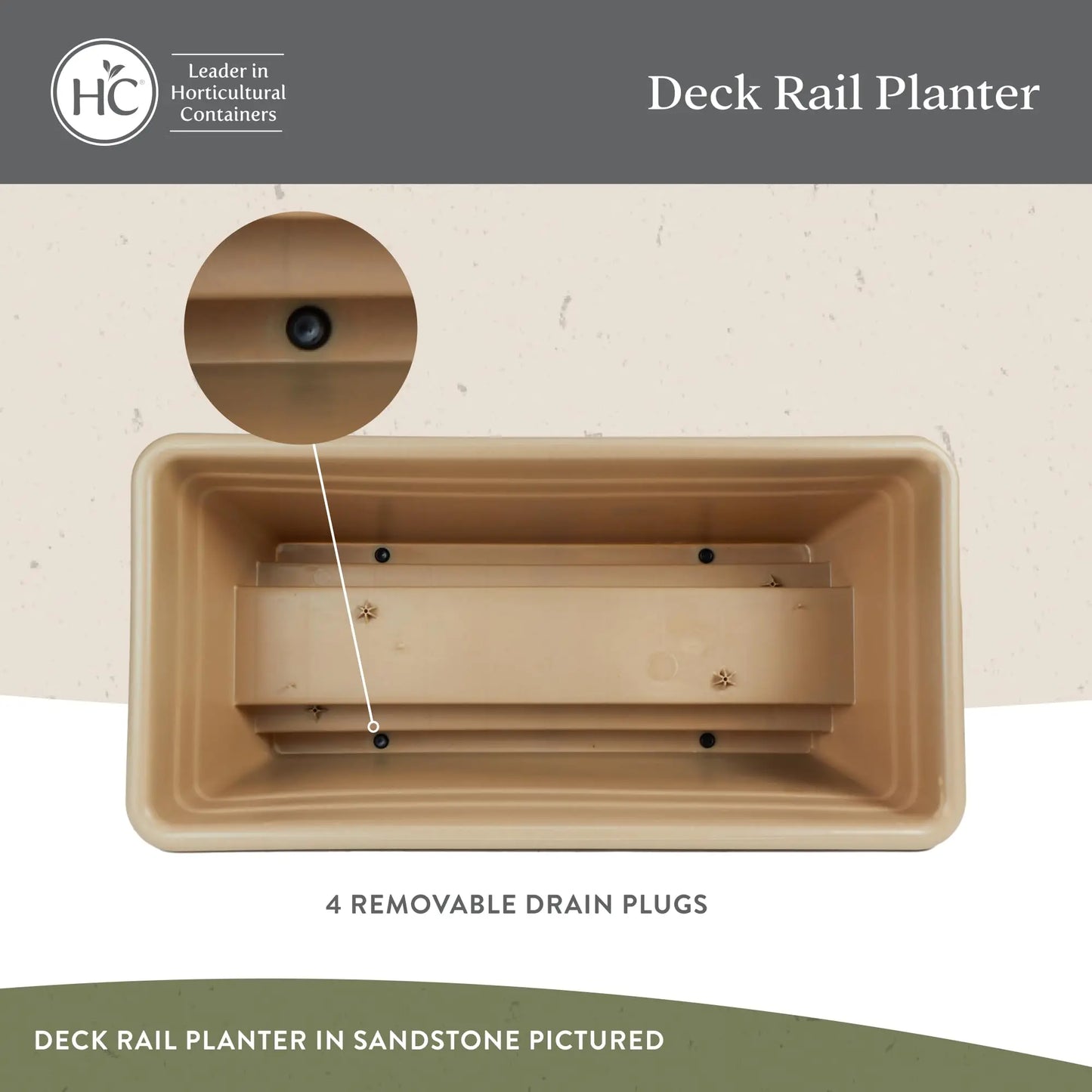 24 Inch Deck Rail Planter Box with Drainage Plug Lightweight UV Resistant for Garden Patio Balcony Fence Black