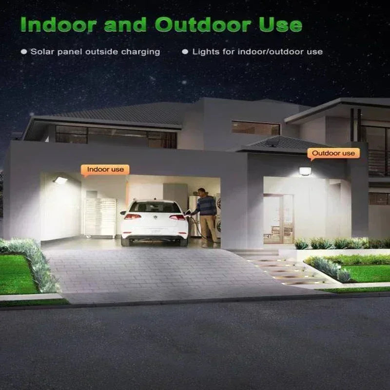 IP65 Waterproof Solar Outdoor Light - LED Motion Sensor Light - Security Floodlight with Remote Control for Patio, Garage, Yard