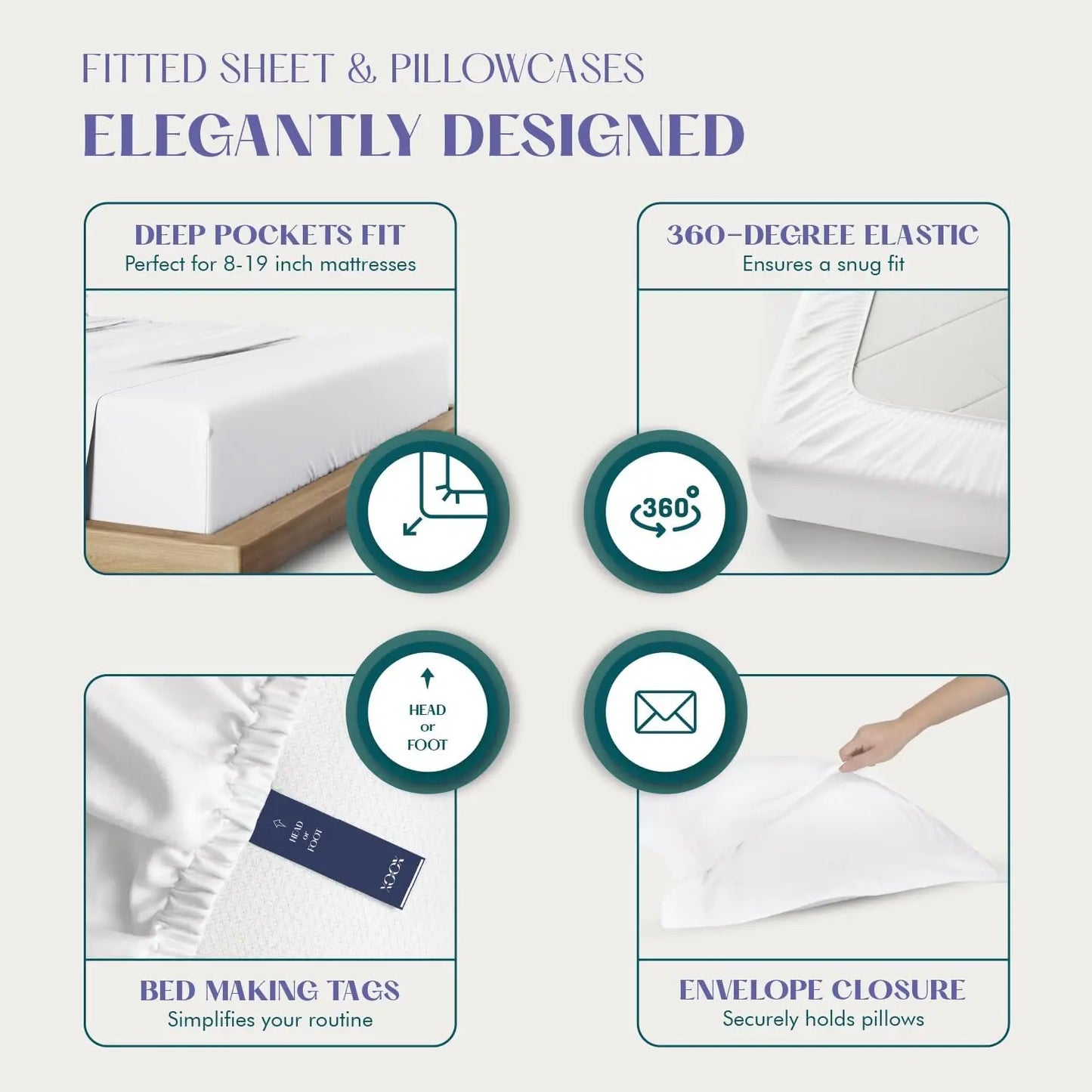 100% Egyptian Cotton Sheets Queen Size Bed Set - Luxury 1500 High Thread Count Egyptian Cotton Queen Sheet Set (4 PC, White), 17