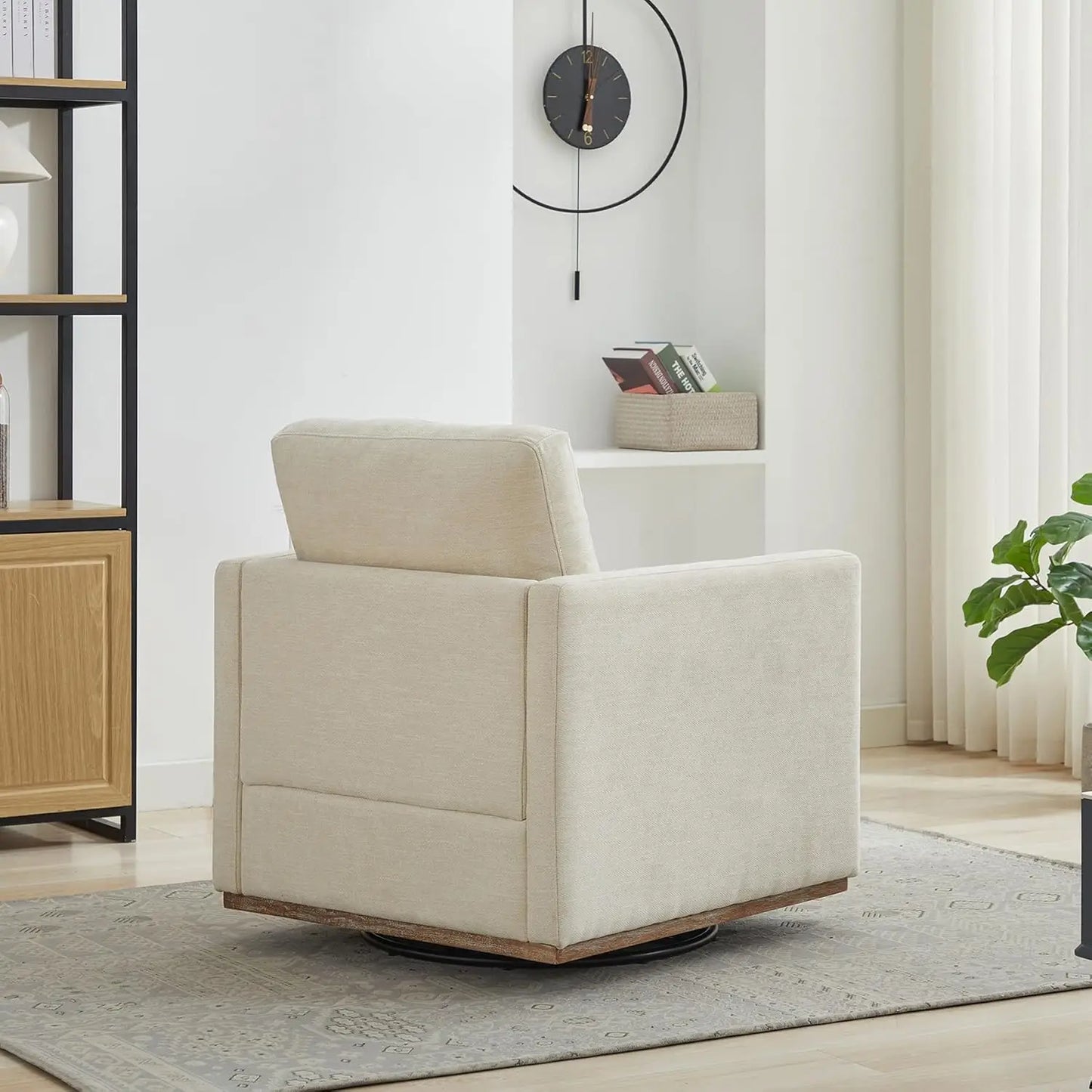 Swivel Accent Chair Set of 2, 360 Degree Square Swivel Chair for Living Room, Mid Century Modern Upholstered Barrel, Customized