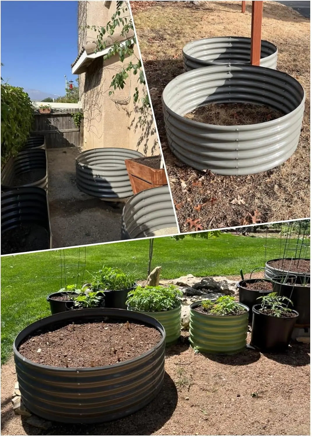 2-Pack 4ft x 18" Tall Galvanized Raised Garden Beds, Round Metal Planter Box for Vegetables Flowers Herb, Anti-Rust & Easy Setup
