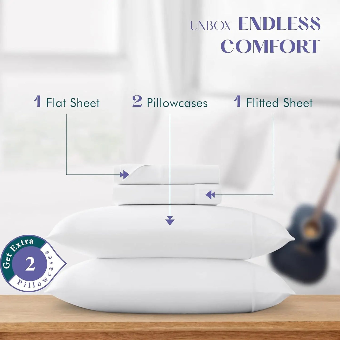 100% Egyptian Cotton Sheets Queen Size Bed Set - Luxury 1500 High Thread Count Egyptian Cotton Queen Sheet Set (4 PC, White), 17