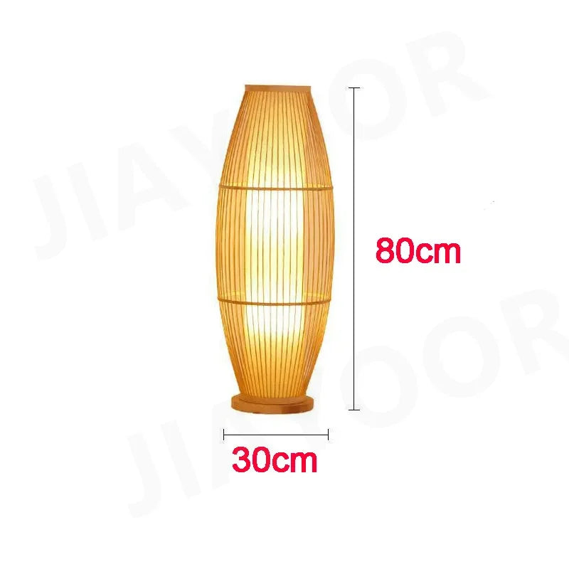 Art Chinese Floor Lamp Retro Bamboo Weaving Living Room Tea Room Japanese Bedroom Classic Creative Ornament Lighting Fixtures