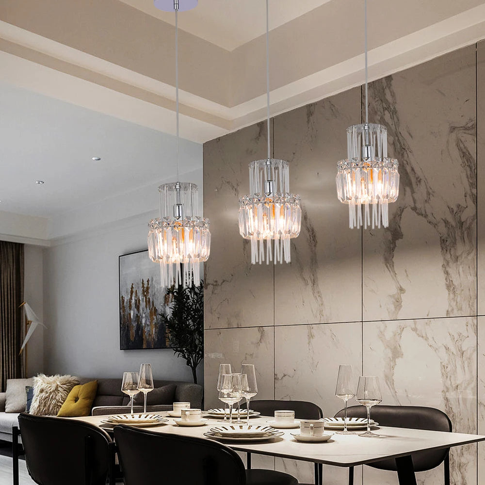 Modern Crystal Ceiling Lamp Glass Pendant Light Living Dining Room Nordic Chandelier Home Hotel Decor Luminaire Bright Fixture