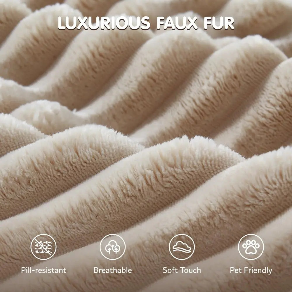 58 Oversized Round Chair Lounge Chaise Indoor, No Assembly Required, Cloud Large Circle Chair with Plush Fuax Fur, Fluffy Moder