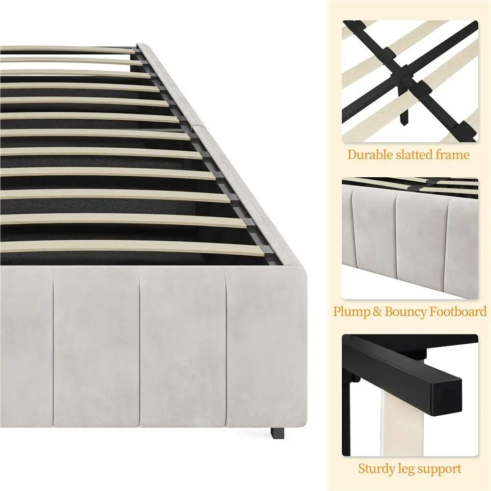 Bed with Underbed 4 Storage Drawers, Large Storage Space，Full/Queen