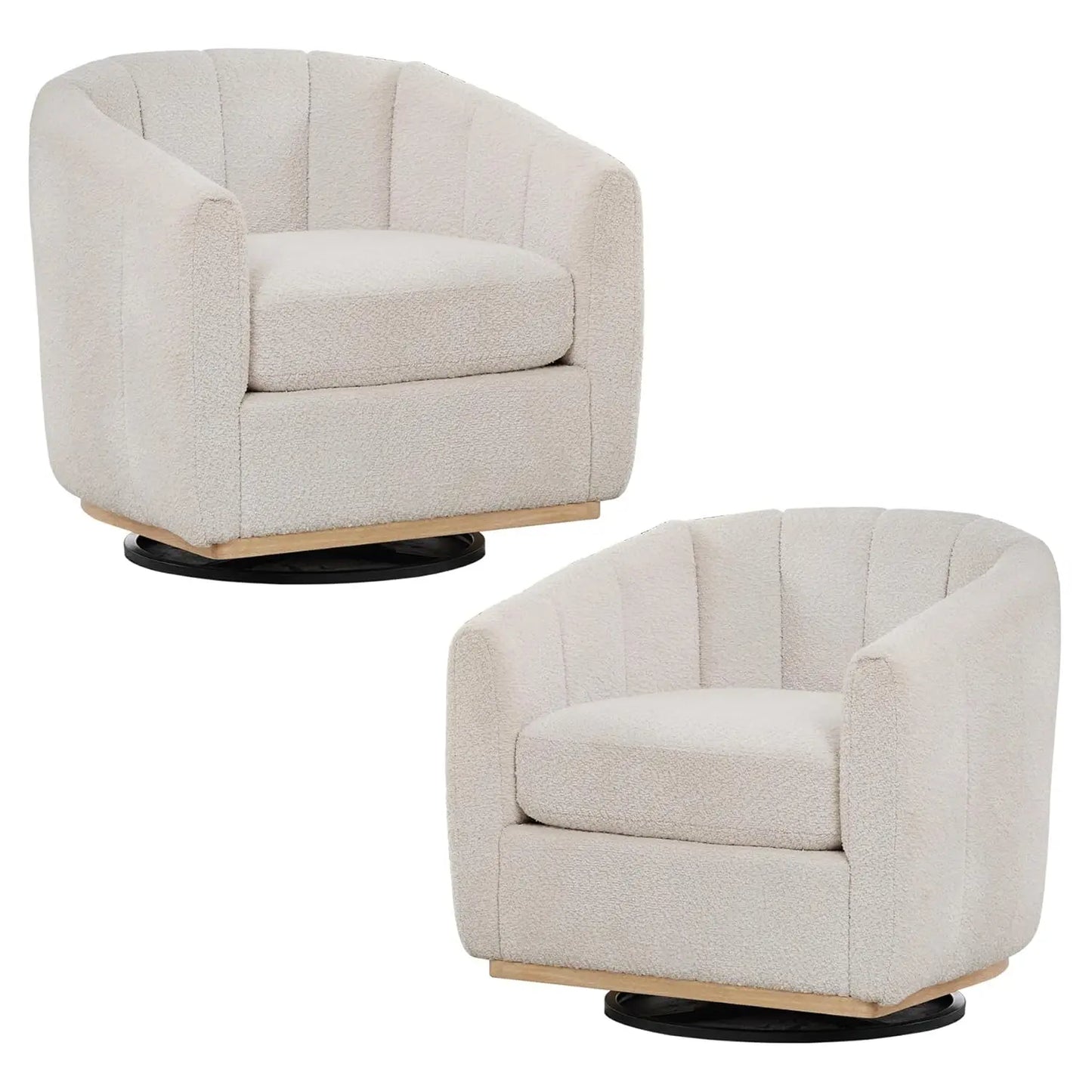 Swivel Accent Chair Set of 2, 360 Degree Square Swivel Chair for Living Room, Mid Century Modern Upholstered Barrel, Customized