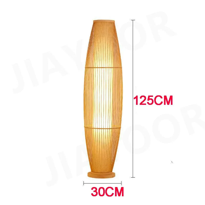 Art Chinese Floor Lamp Retro Bamboo Weaving Living Room Tea Room Japanese Bedroom Classic Creative Ornament Lighting Fixtures
