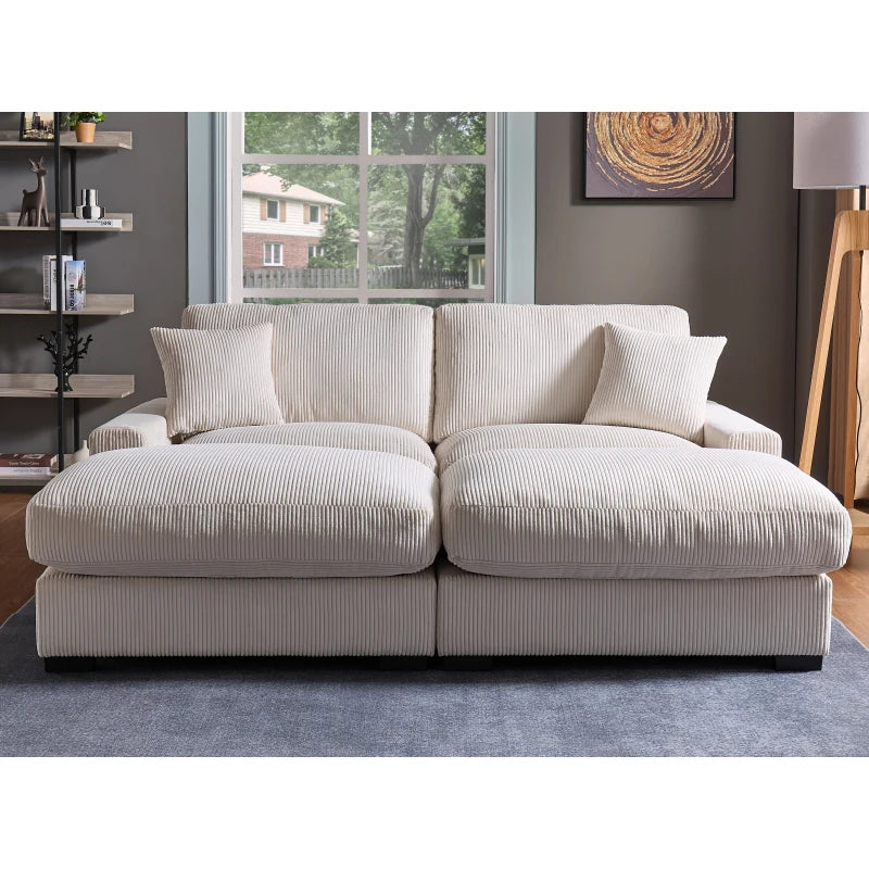 Modular Sectional Sofa,4 Seater Oversized Sectional Sofa, Corduroy Fabric, Modular Sectionals Sofa  for Living Room